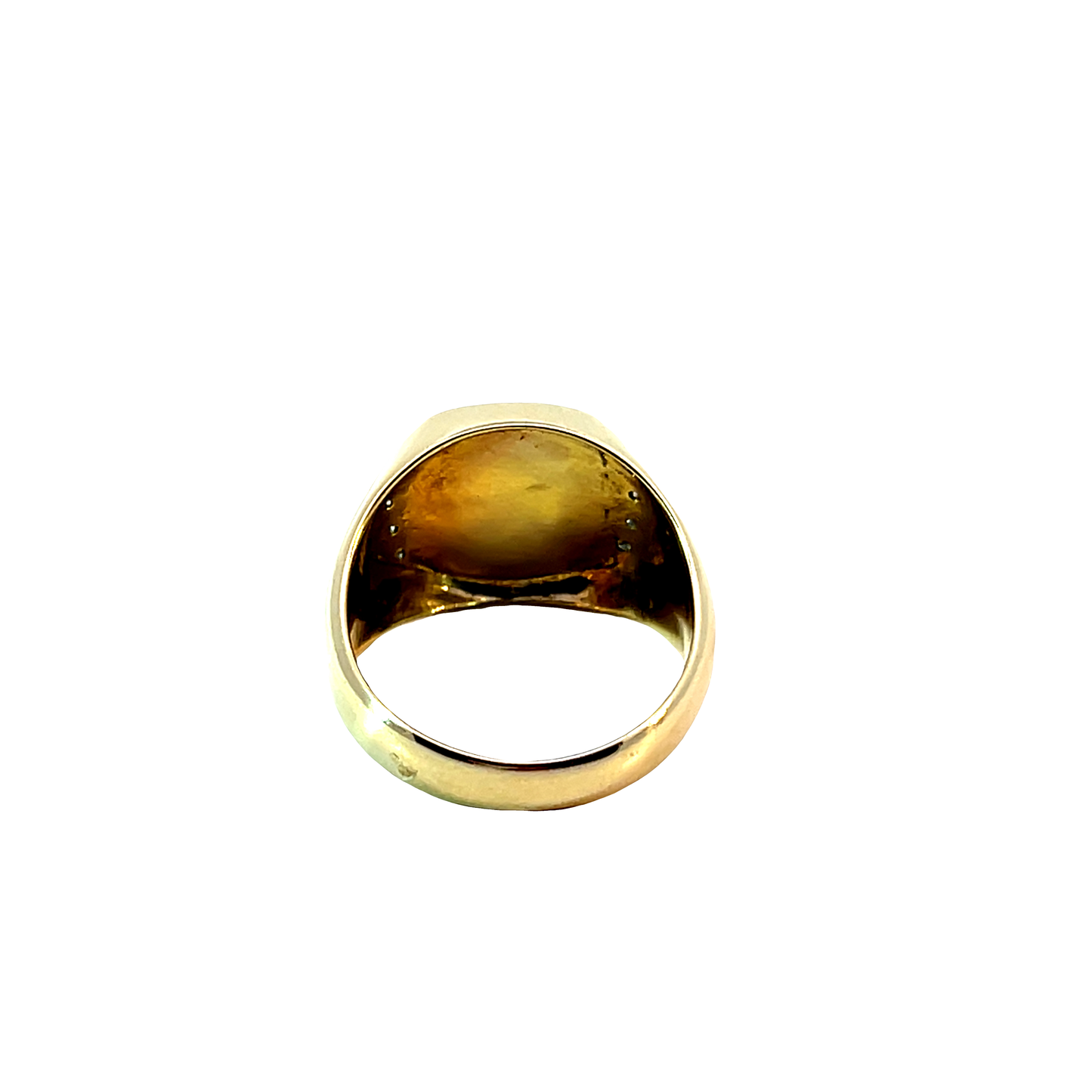 Ring Gelbgold 585 / 14 Karat mit Onyx & Diam. Nr. 6465