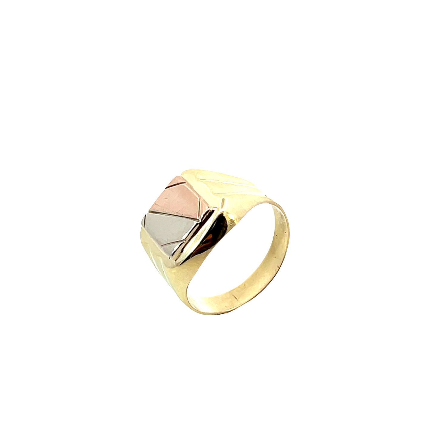 Herrenring Tricolor 585 / 14 Karat Gr. 60 Nr. 6461