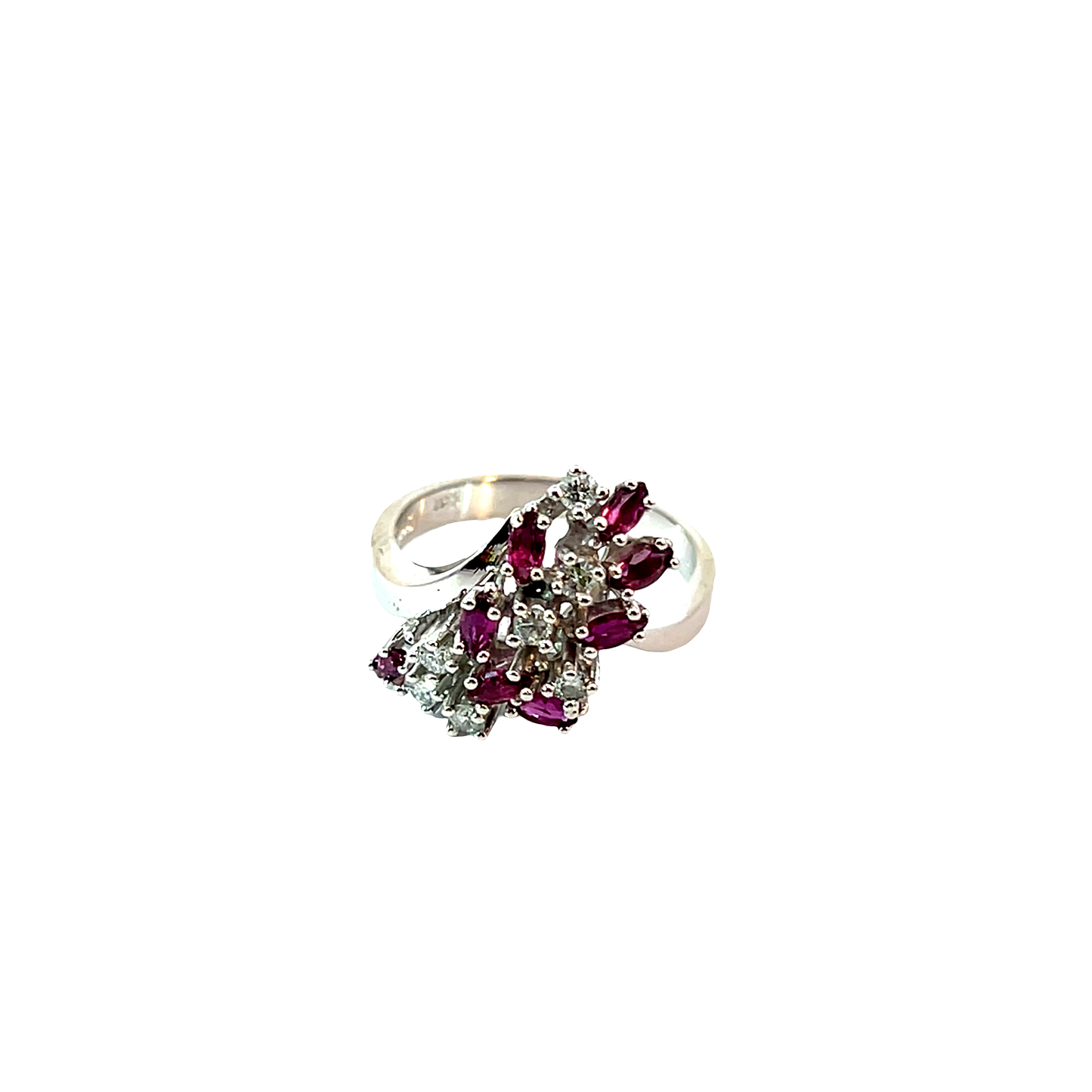 Ring Weißgold 585 / 14 Karat Brillanten & Rubine Nr. 6435