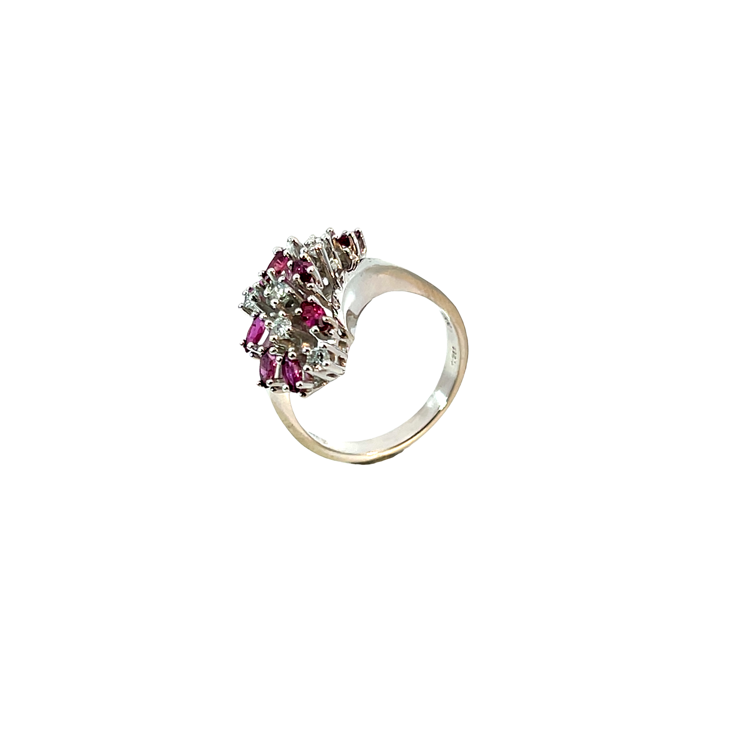 Ring Weißgold 585 / 14 Karat Brillanten & Rubine Nr. 6435