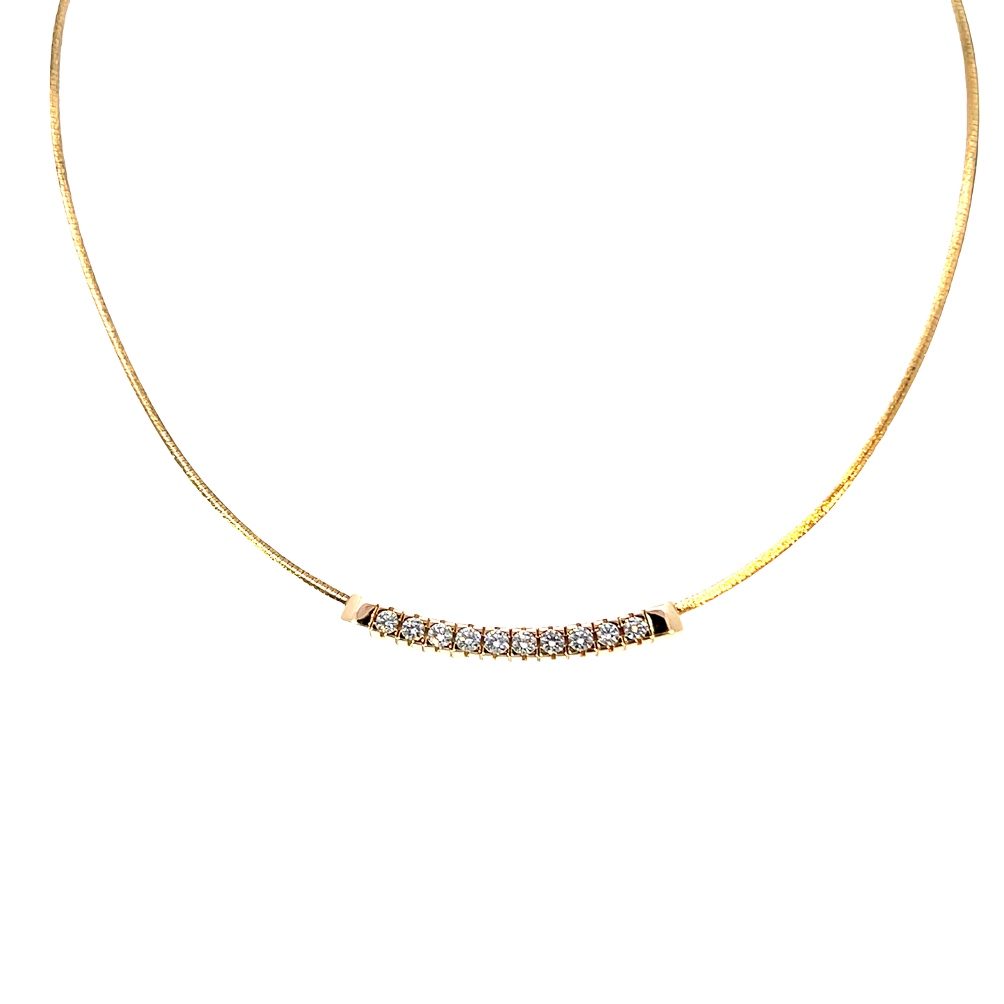 Halsreif mit Anhänger Gelbgold 585 / 14 Karat Brill. Nr. 6494