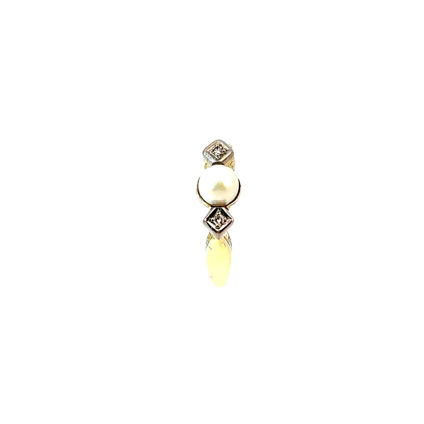 Ring Bicolor 585 / 14 Karat mit Perle Gr. 58 Nr. 6499
