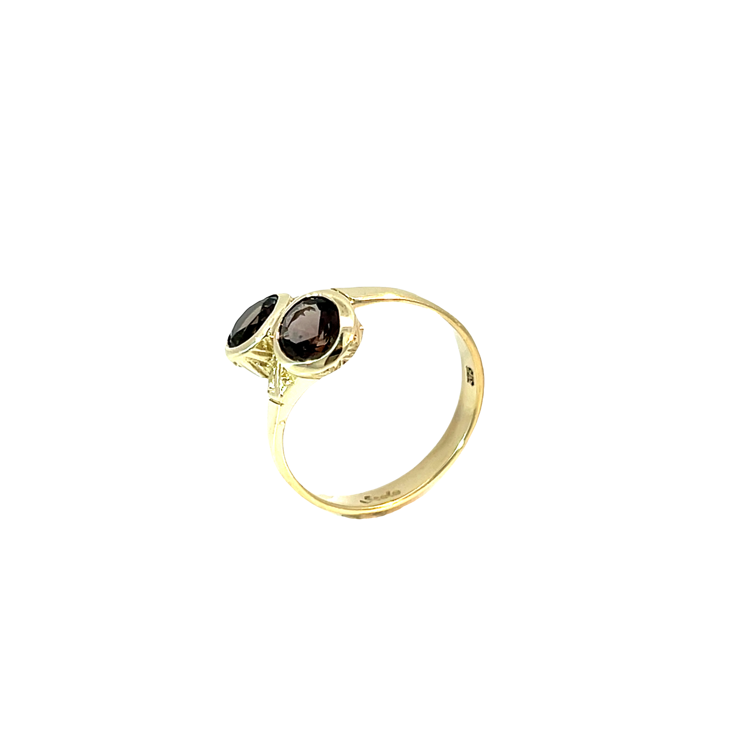 Ring Gelbgold 375 / 9 Karat mit braunen Farbsteinen Nr. 6506
