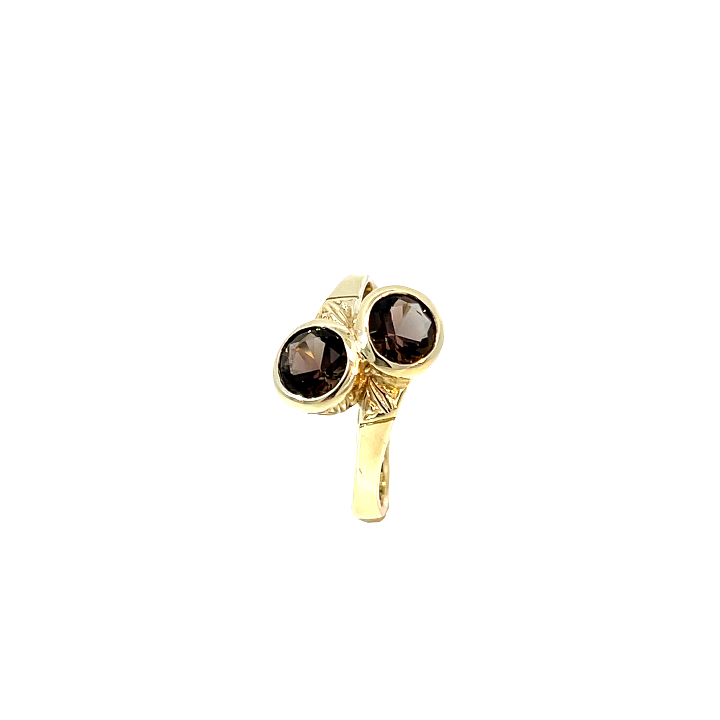 Ring Gelbgold 375 / 9 Karat mit braunen Farbsteinen Nr. 6506
