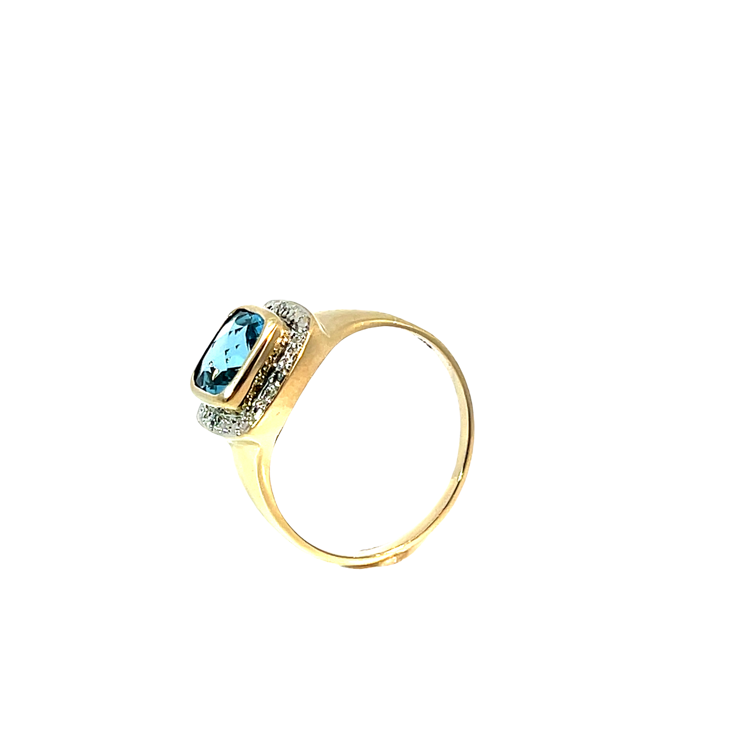 Ring Gelbgold 375 / 9 Karat mit Farbst. & Diam. Nr. 6507