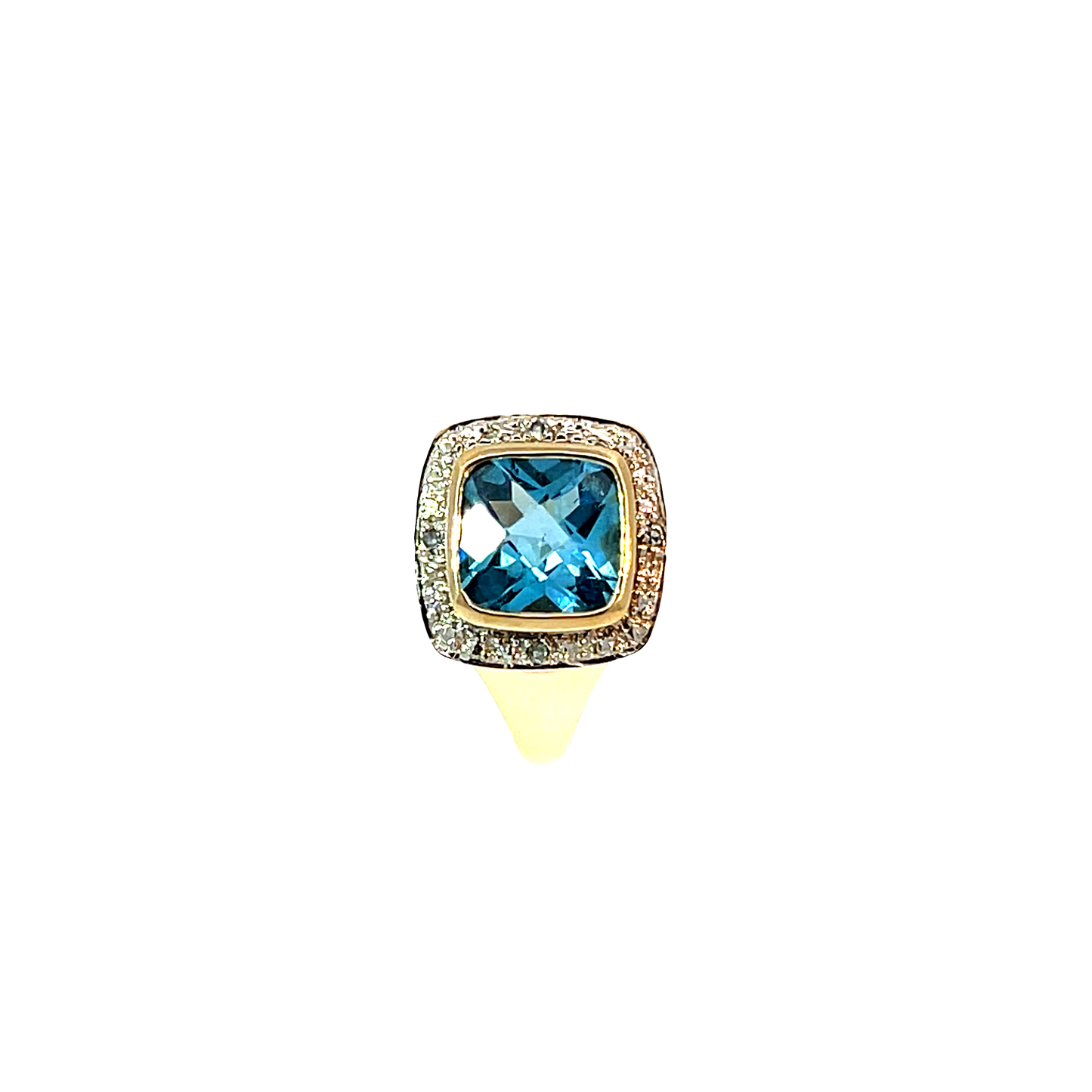 Ring Gelbgold 375 / 9 Karat mit Farbst. & Diam. Nr. 6507