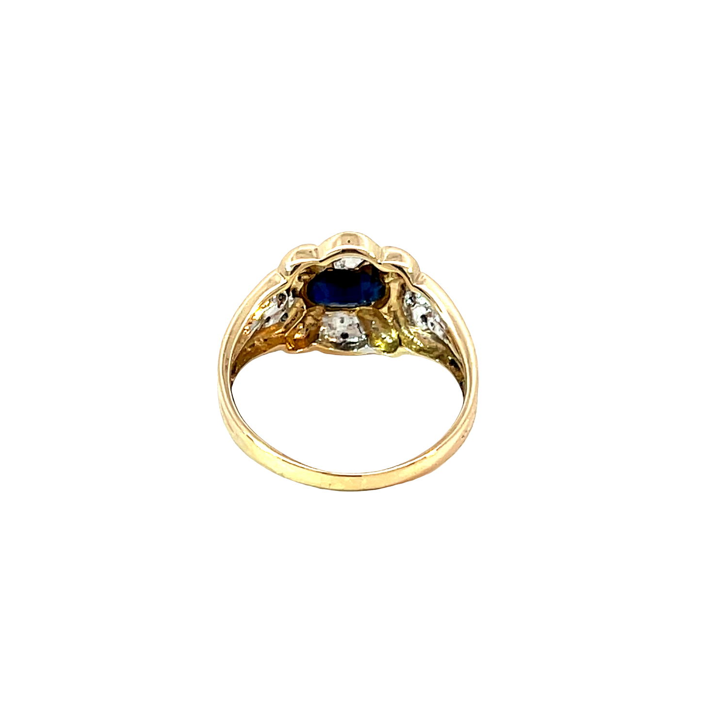 Ring Gelbgold 585 / 14 Karat Farbst. & Diam. Nr. 6512