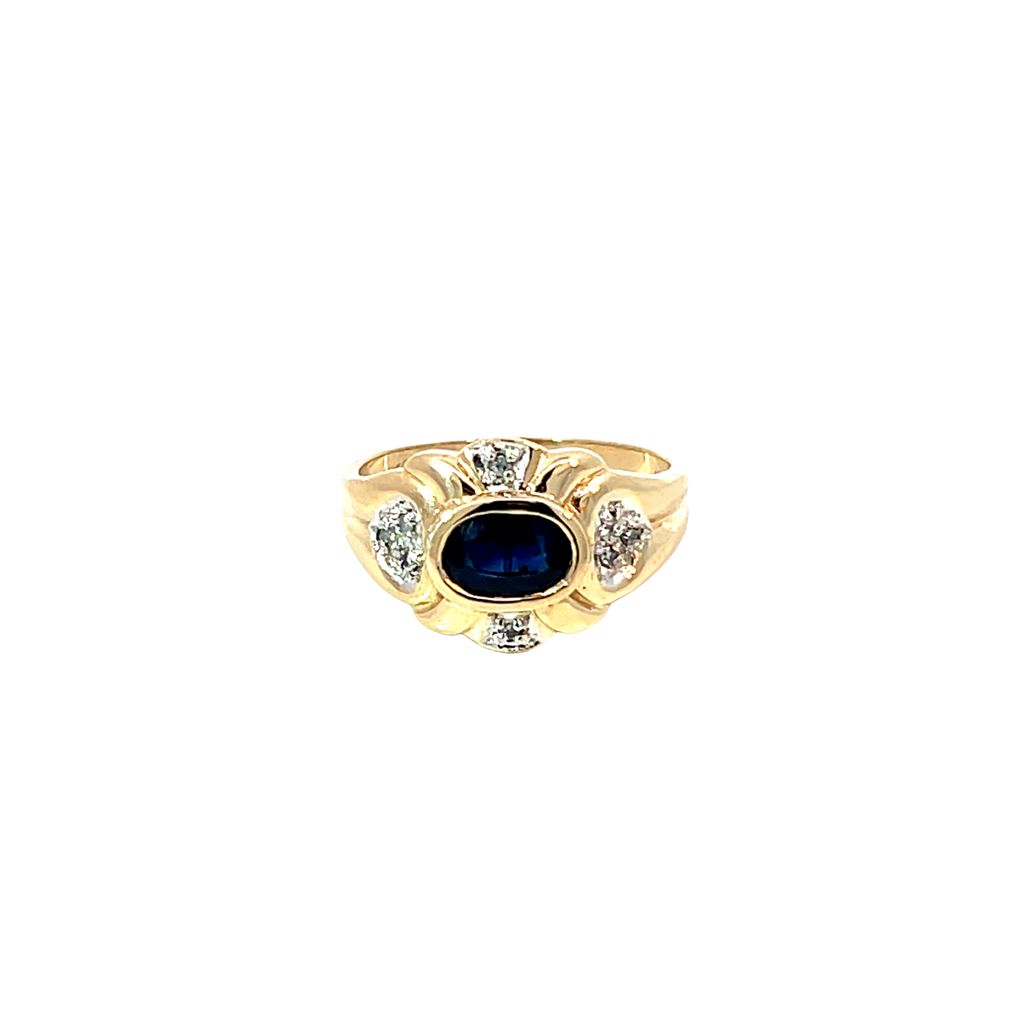 Ring Gelbgold 585 / 14 Karat Farbst. & Diam. Nr. 6512
