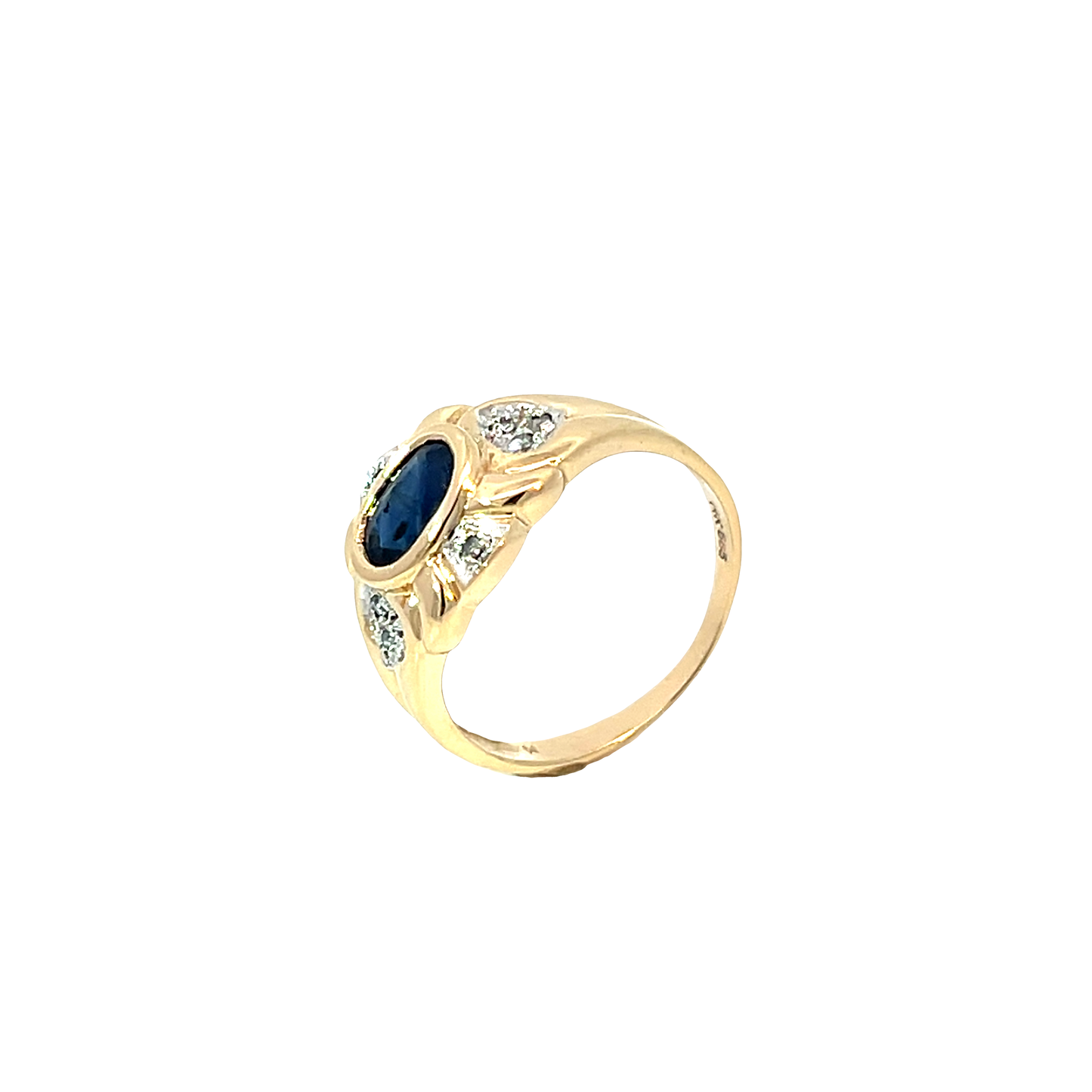 Ring Gelbgold 585 / 14 Karat Farbst. & Diam. Nr. 6512