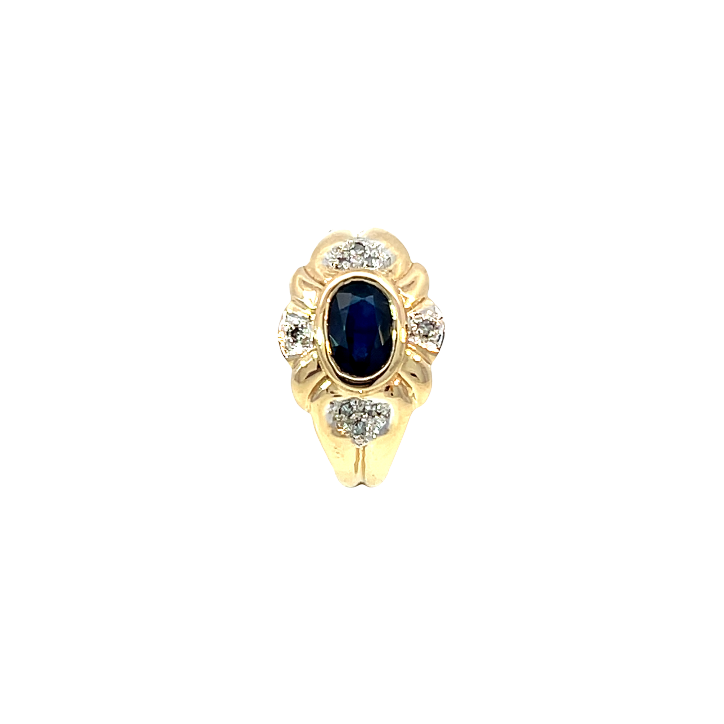 Ring Gelbgold 585 / 14 Karat Farbst. & Diam. Nr. 6512