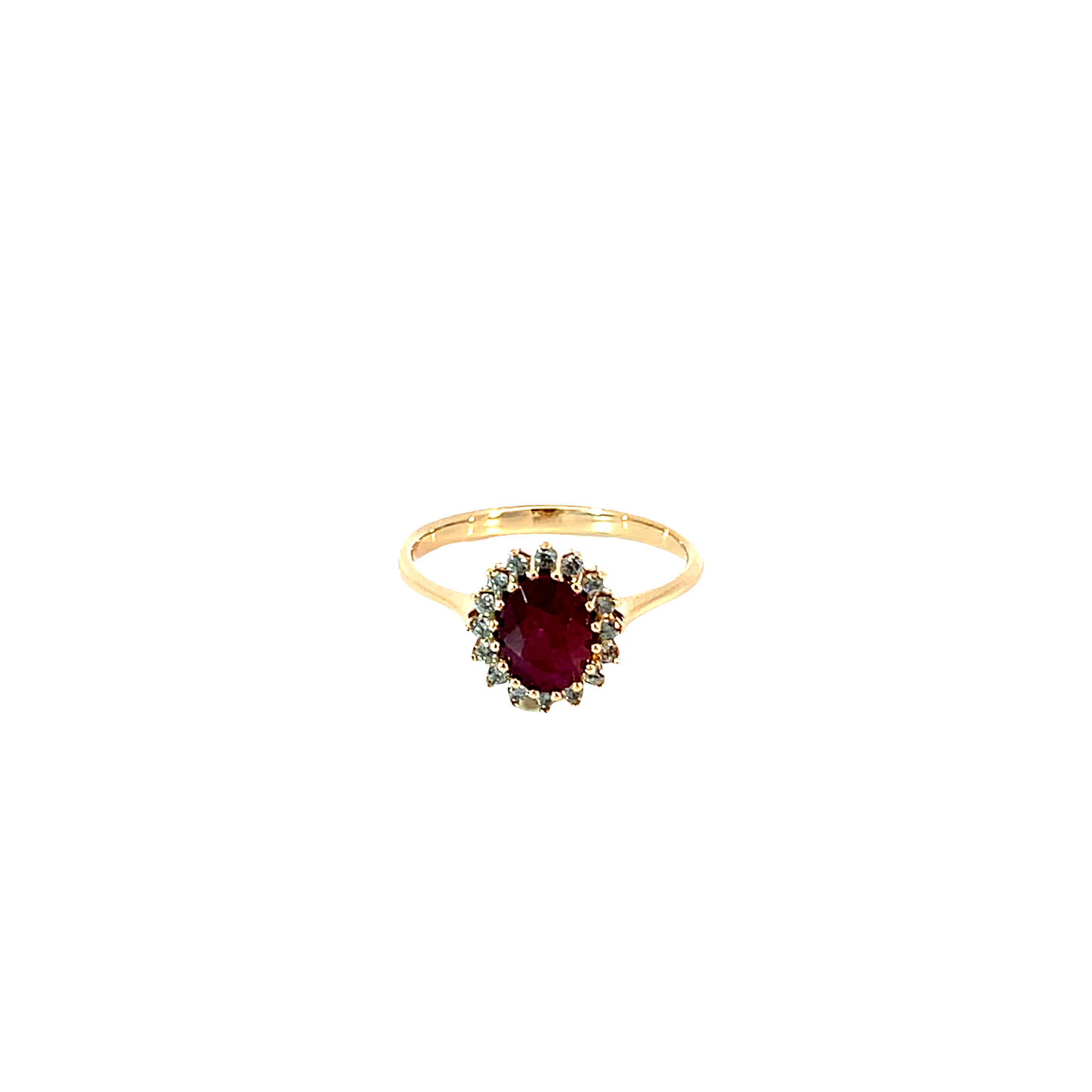 Ring Gelbgold 585 / 14 Karat mit Rubin & Brill. Nr. 6588
