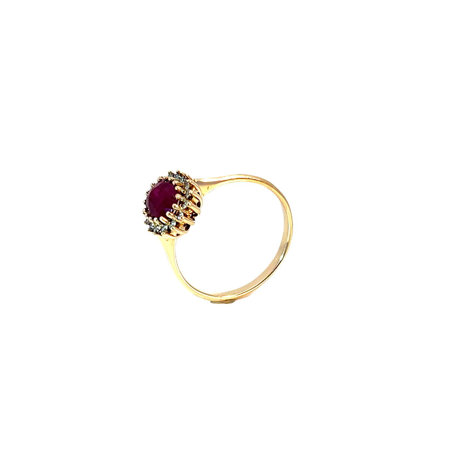 Ring Gelbgold 585 / 14 Karat mit Rubin & Brill. Nr. 6588