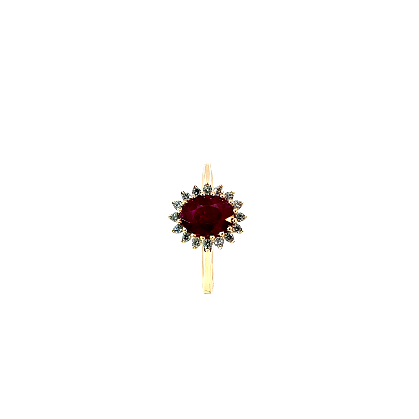 Ring Gelbgold 585 / 14 Karat mit Rubin & Brill. Nr. 6588