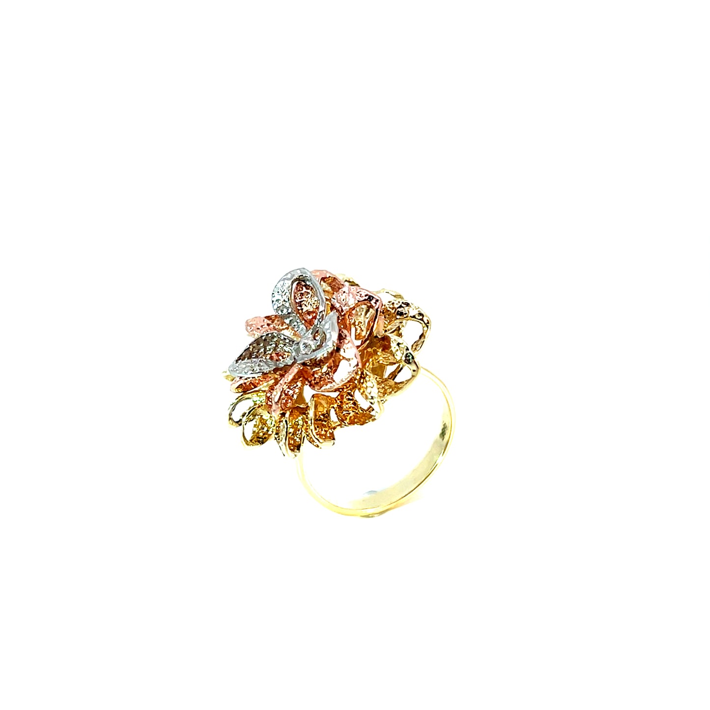 Ring Tricolor 585 / 14 Karat "Blume" Gr. 50 Nr. 6577