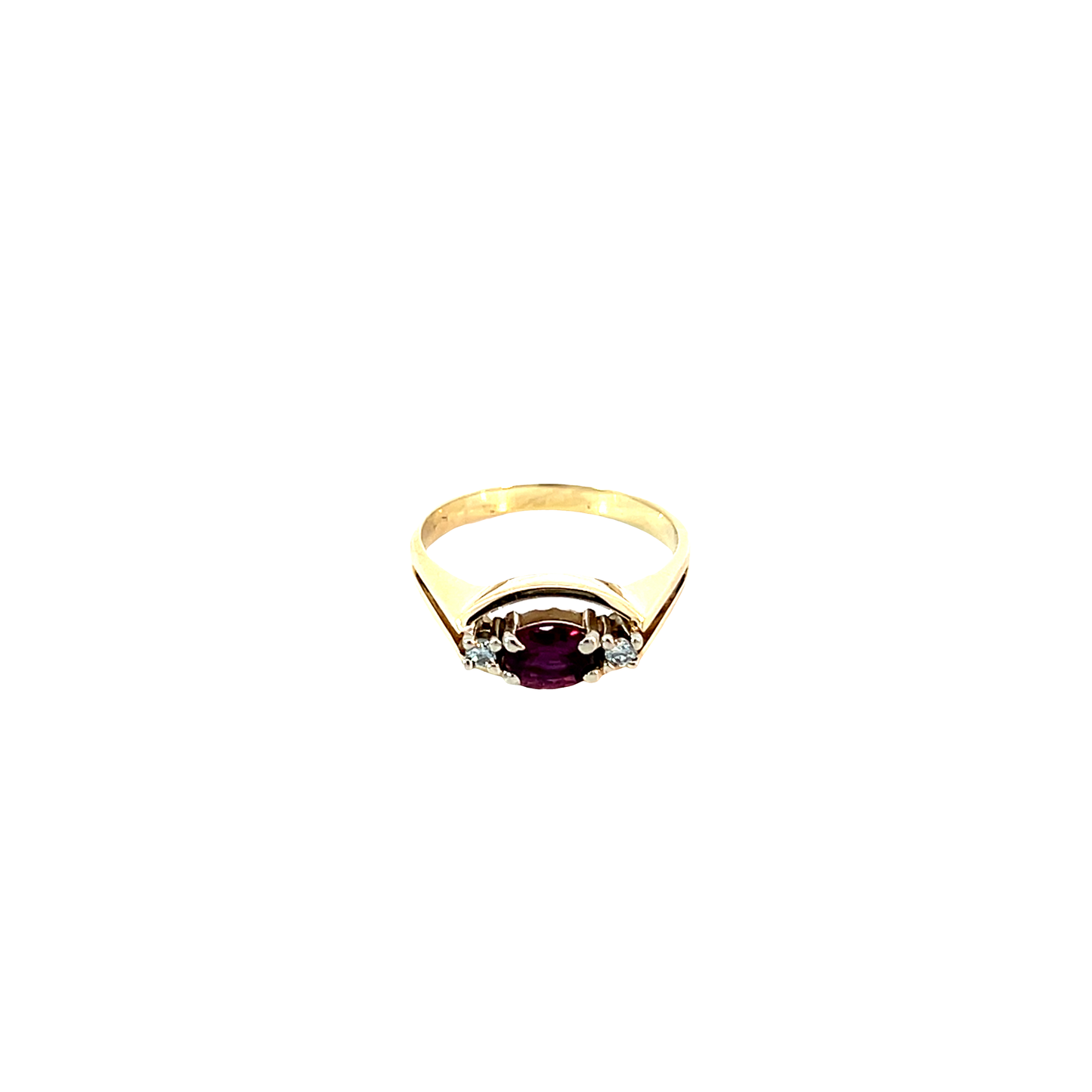 Ring Bicolor 585 / 14 Karat mit Rubin & Brill. Nr. 6554