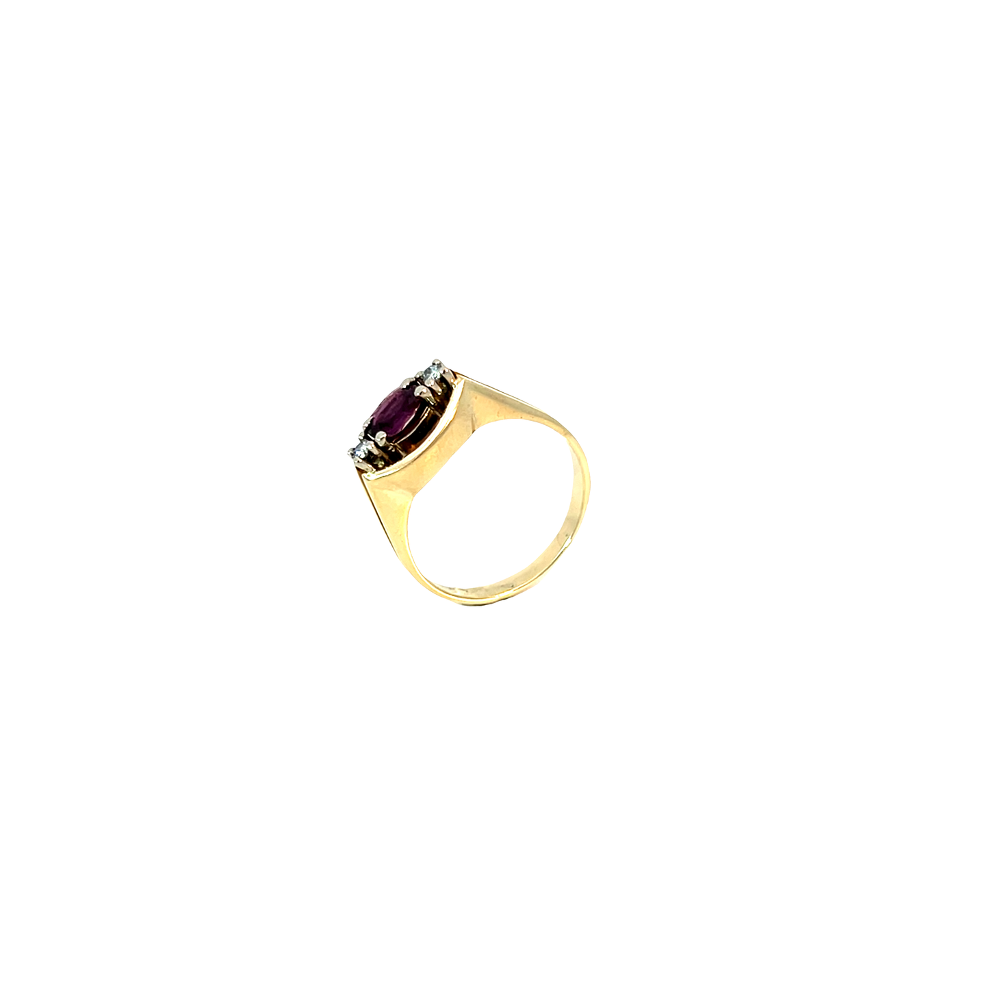 Ring Bicolor 585 / 14 Karat mit Rubin & Brill. Nr. 6554
