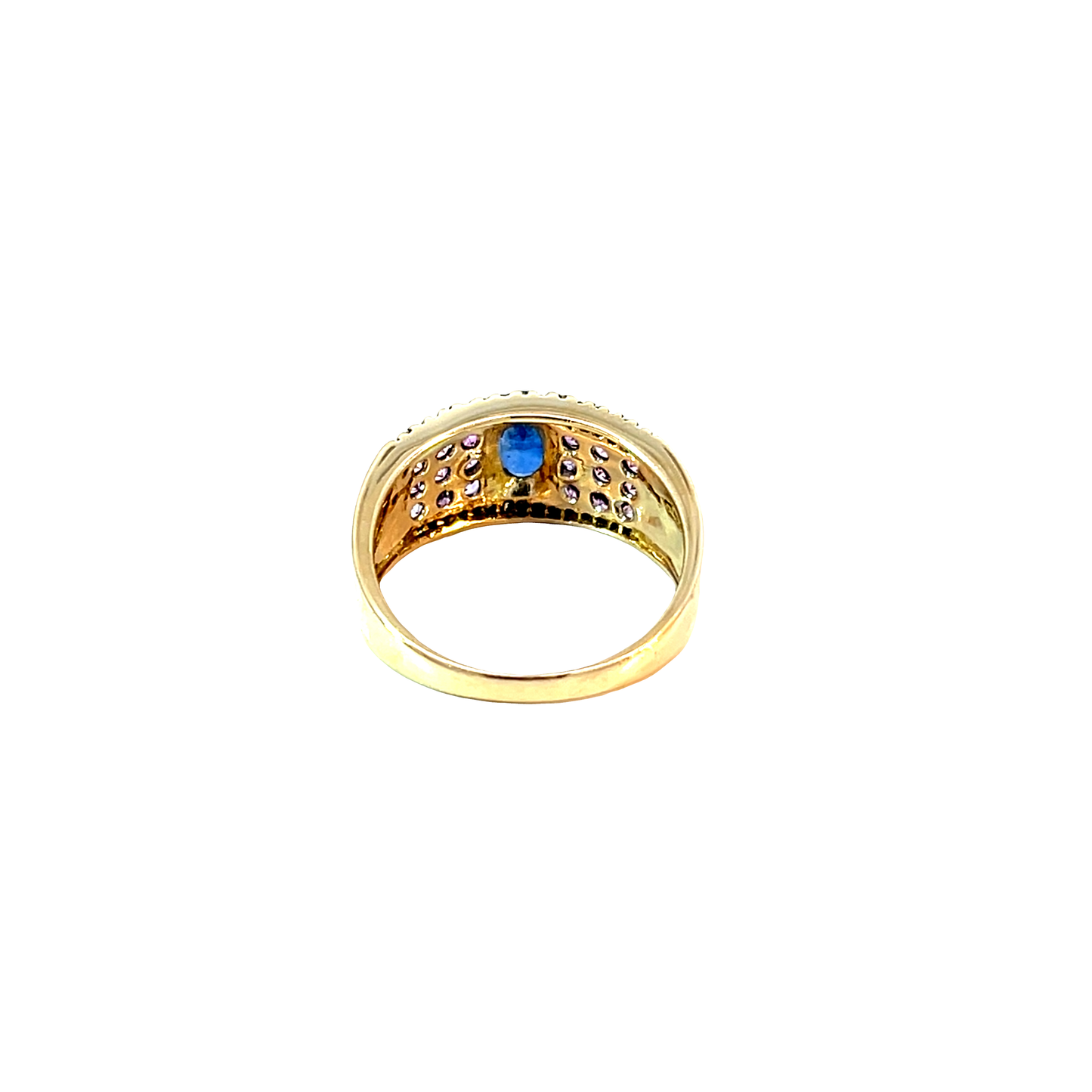 Ring Gelbgold 585 / 14 Karat mit Saphiren & Brill. Nr. 6614