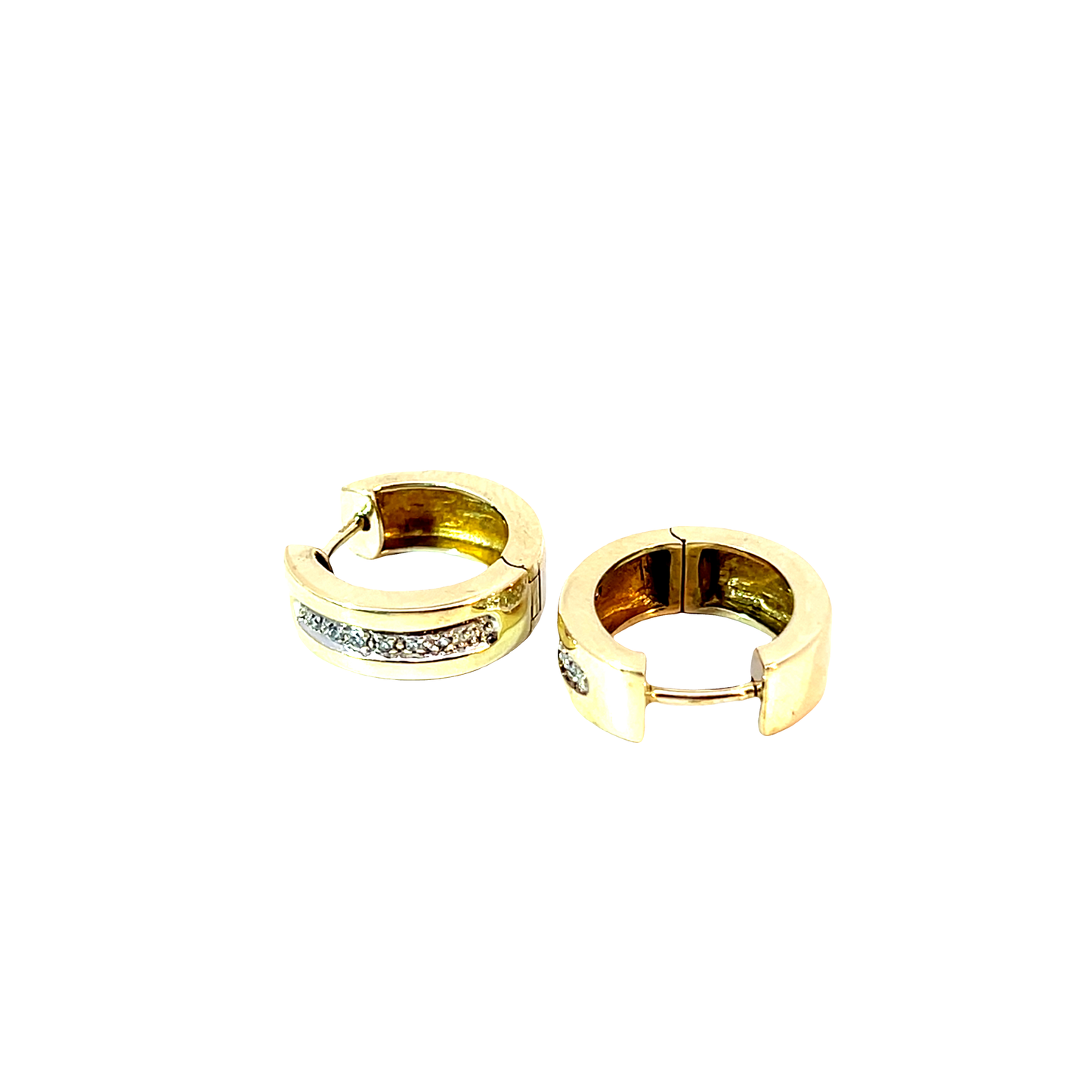 P. Creolen Gelbgold 585 / 14 Karat Diam. Nr. 6565