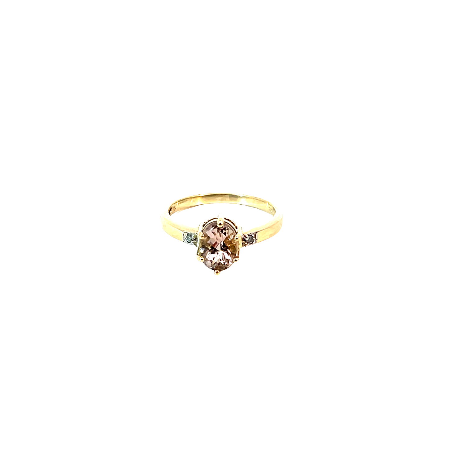 Ring Gelbgold 375 / 9 Karat mit Farbst. & Diam. Nr. 6581