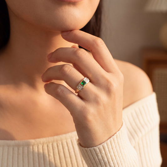 Ring Bicolor 585 / 14 Karat mit Brill. Gr. 61 Nr. 6802