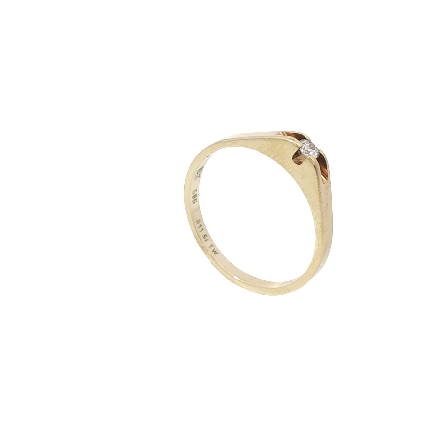 Ring Gelbgold 585 / 14 Karat mit Brillant 0,10 ct Gr. 63 Nr. 5440