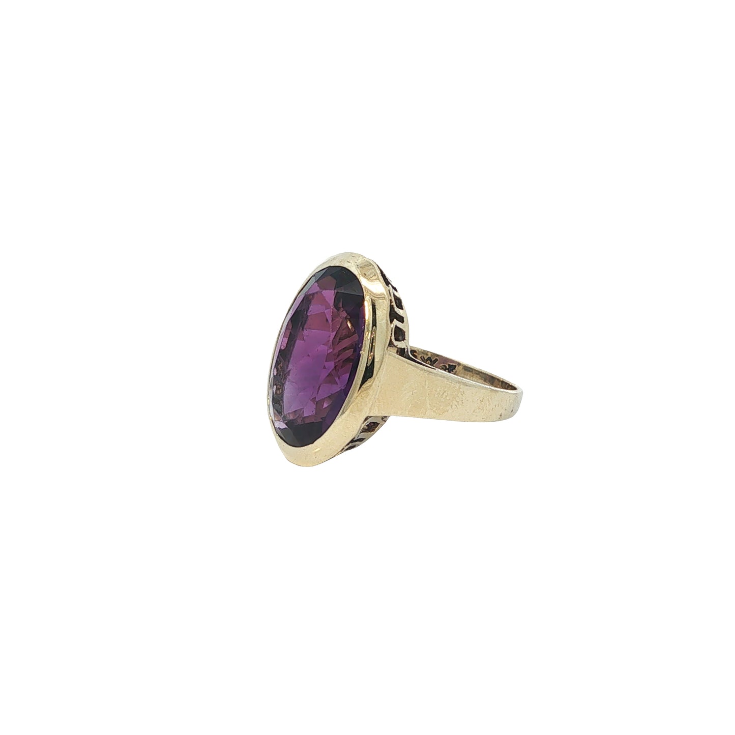 Ring Gelbgold 585 / 14 Karat mit Amethyst Gr. 54 Nr. 6910