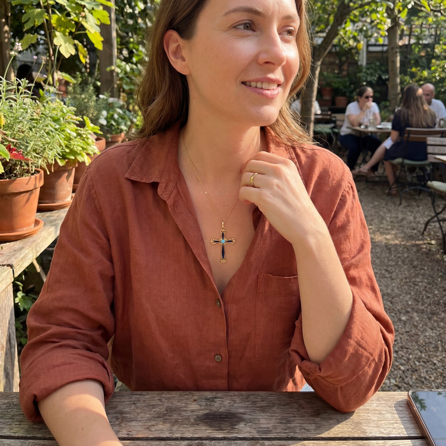 Kreuzanhänger Gelbgold 750 / 18 Karat L: 42,8 mm Nr. 6712