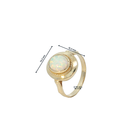 Ring Gelbgold 585 / 14 Karat mit Opal Gr. 62 Nr. 7254