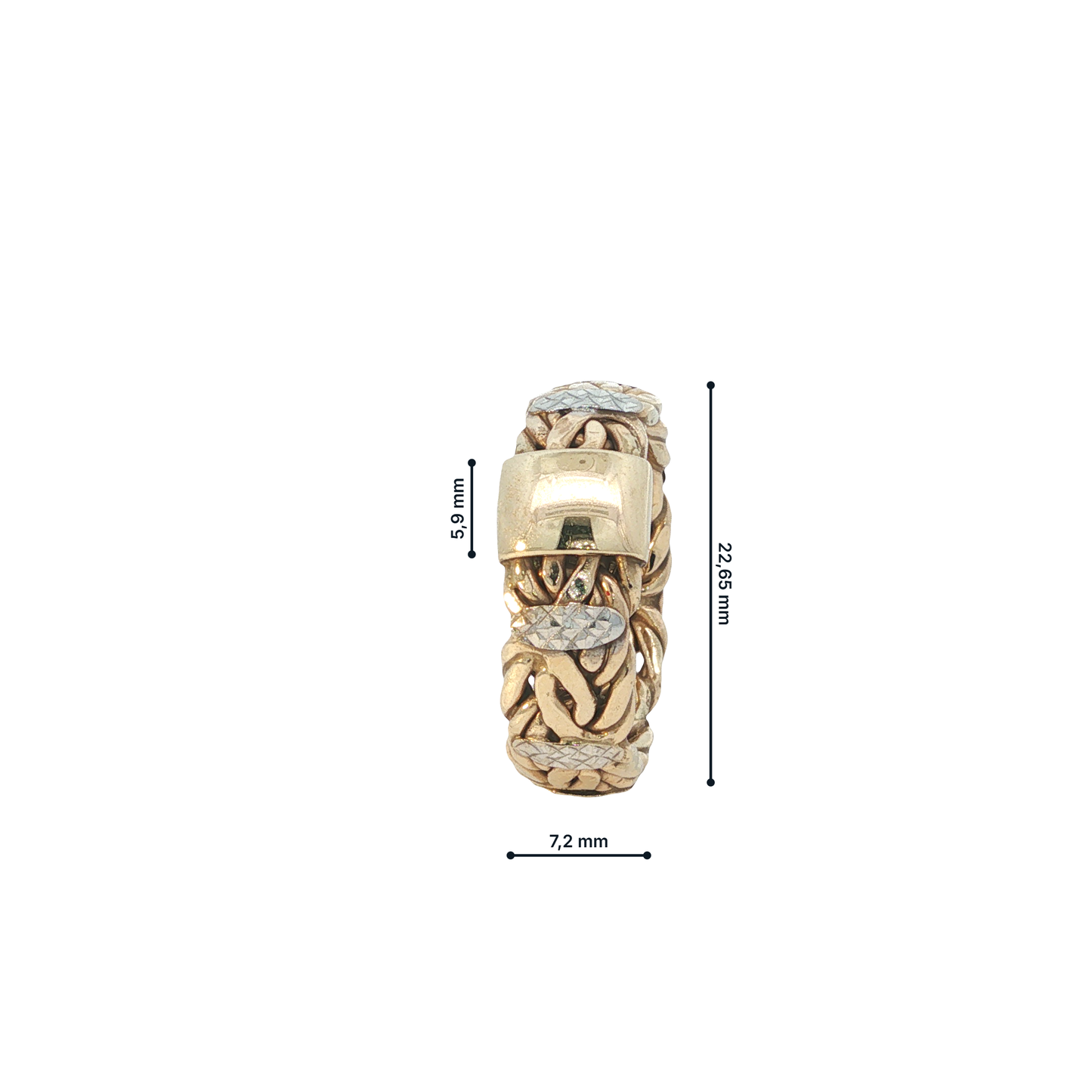 Ring Bicolor 375 / 9 Karat Gr. 54 Nr. 7137