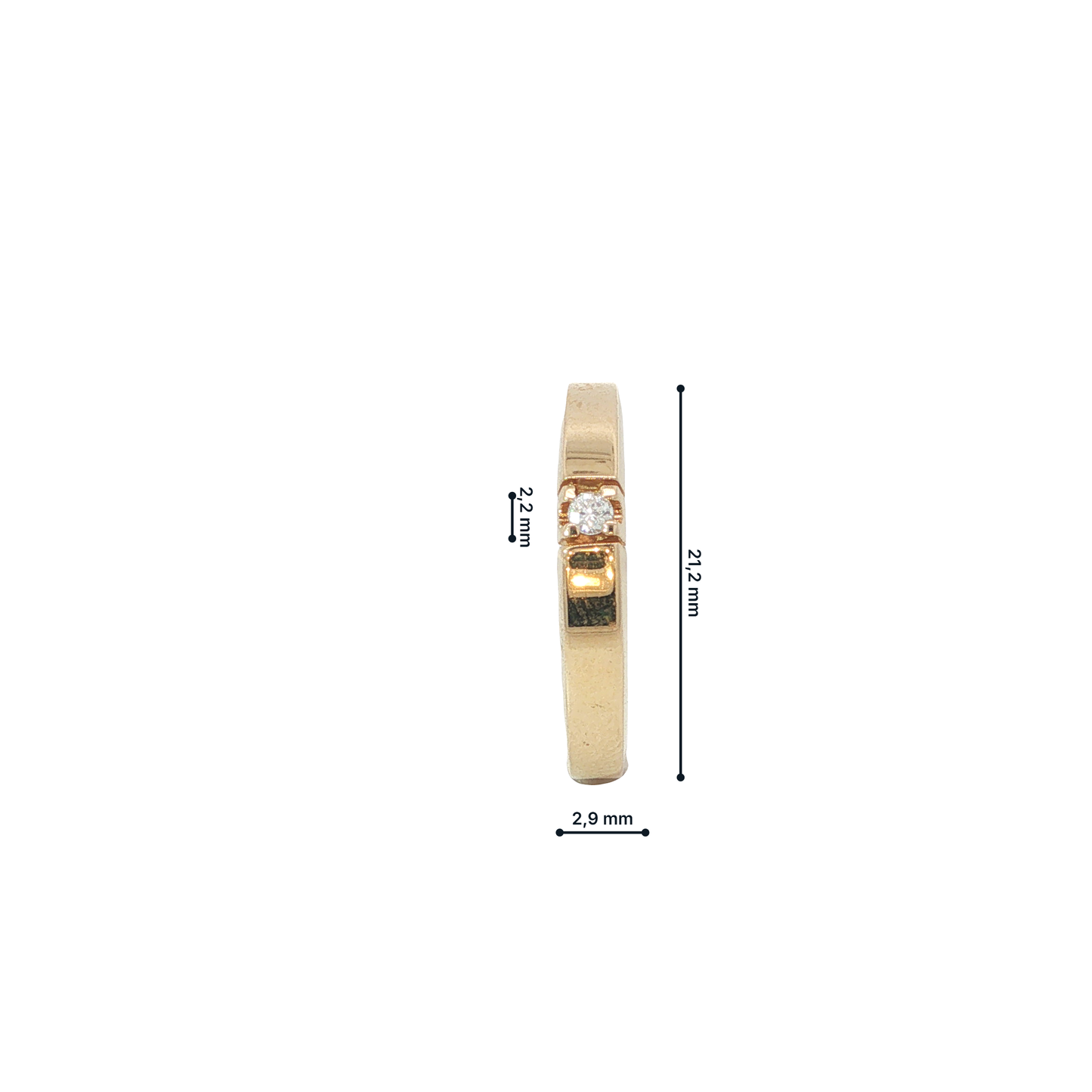Ring Gelbgold 585 / 14 Karat mit Brill. Gr. 56,5 Nr. 6975