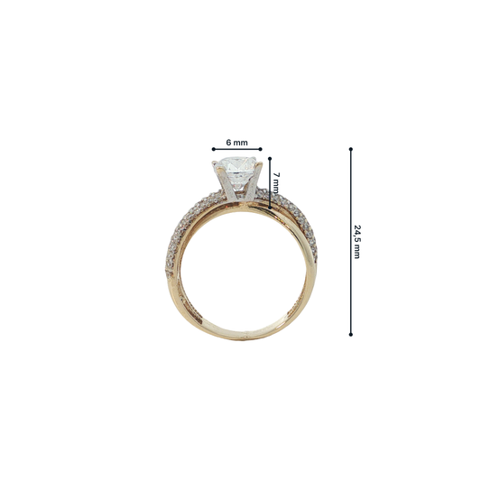 Ring Bicolor 585 / 14 Karat Gr. 51 Nr. 7176