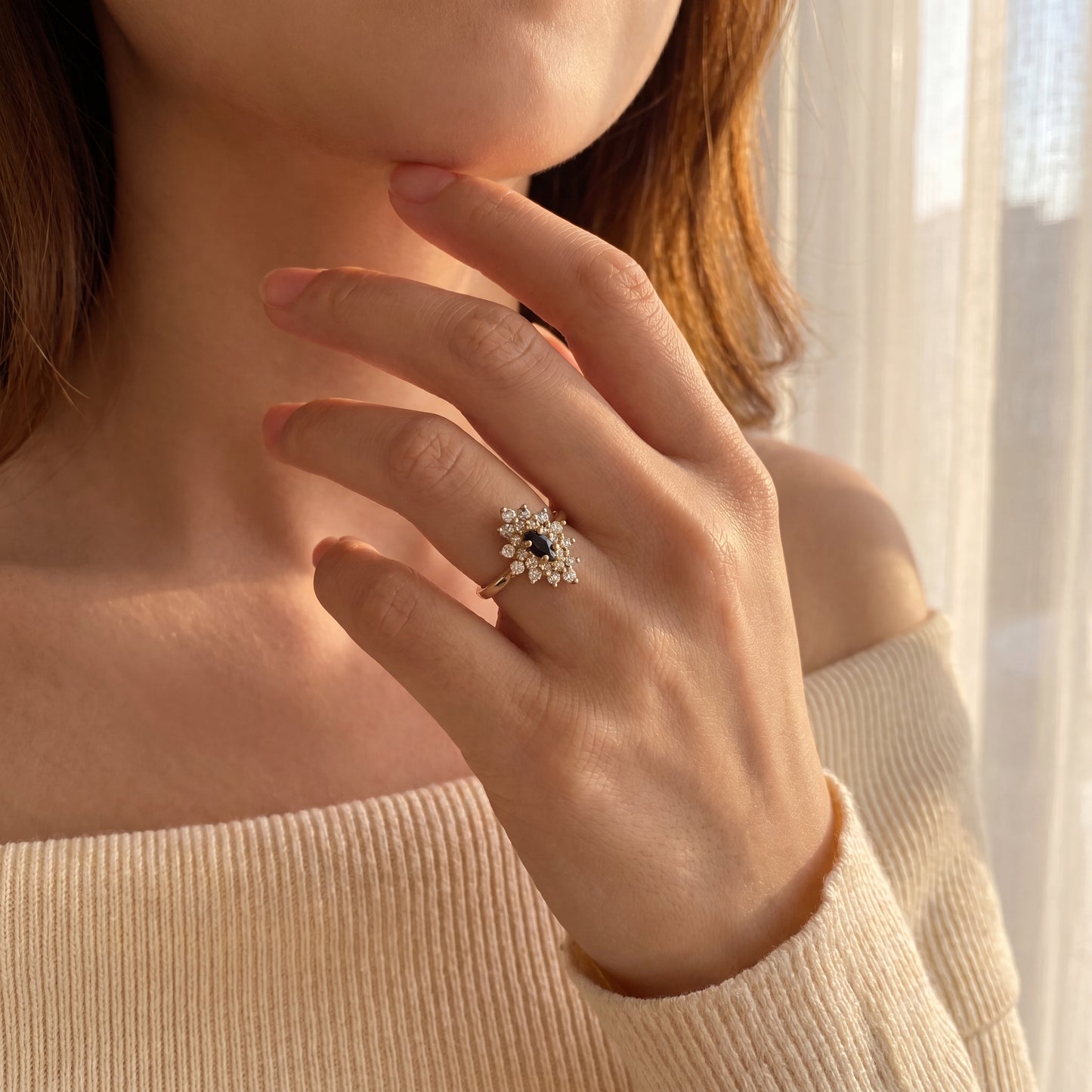 Ring Gelbgold 750 / 18 Karat mit Saphir Gr. 56 Nr. 6886