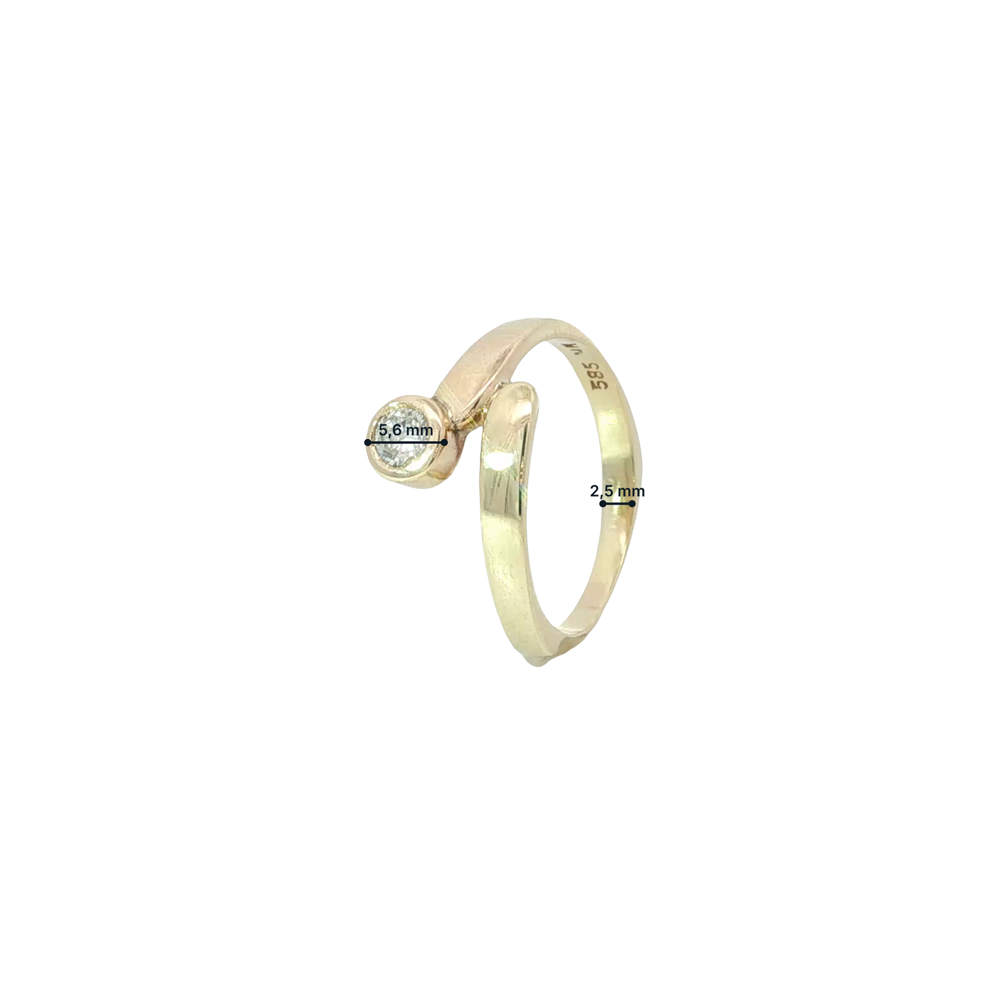 Ring Gelbgold 585 / 14 Karat mit Brillant Gr. 57 Nr. 7187