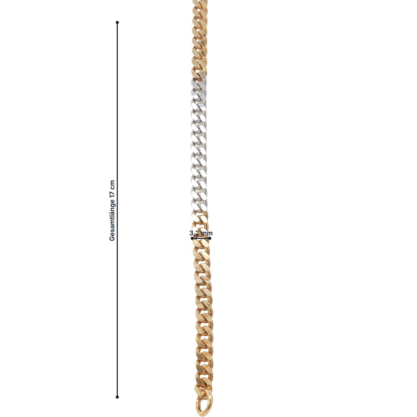 Armband Bicolor 333 / 8 Karat L: 17 cm Nr. 7185