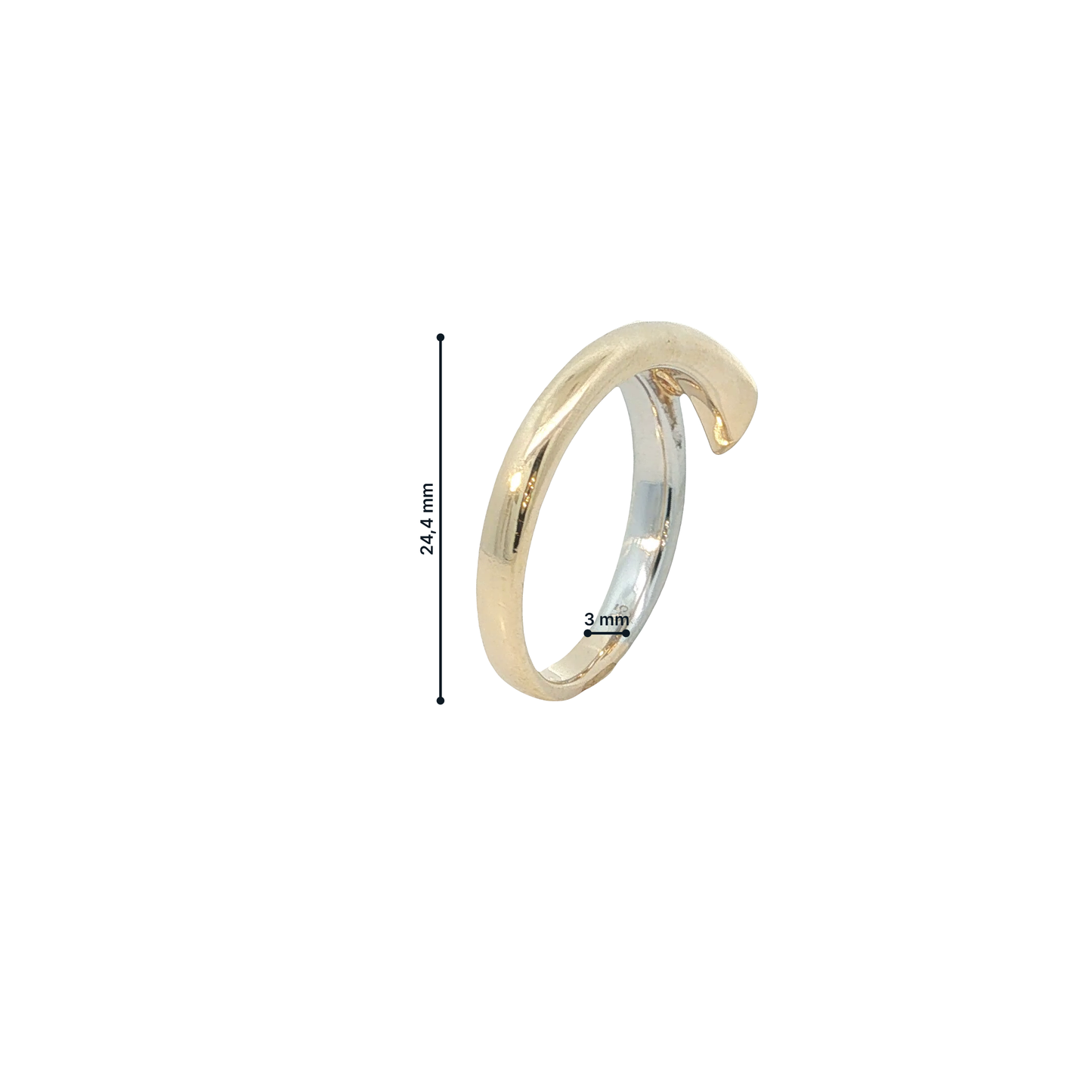 Ring Bicolor 585 / 14 Karat mit Brill. Gr. 61 Nr. 6809