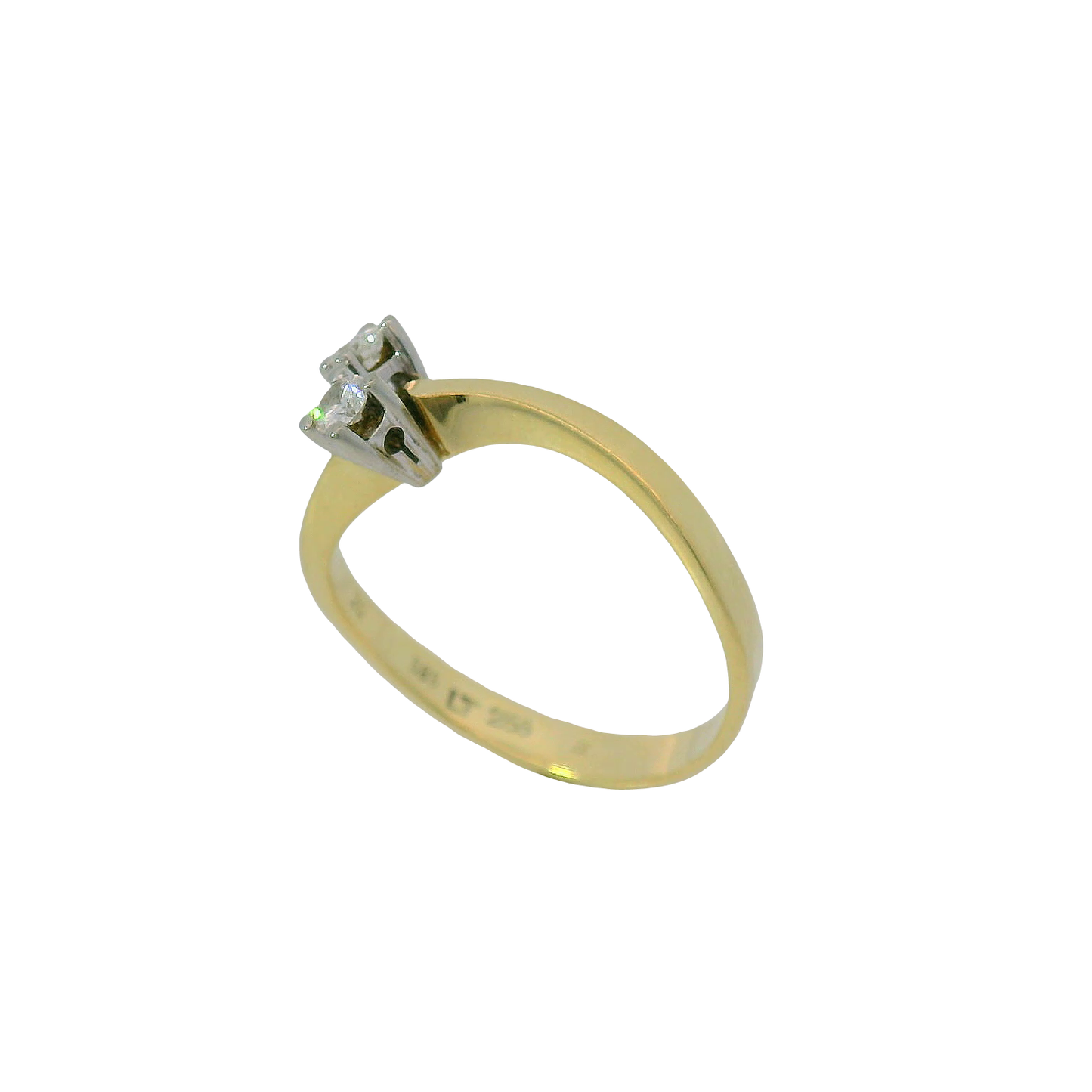 Ring Gelbgold 585 / 14 Karat mit Brill. Gr. 61 Nr. 6735