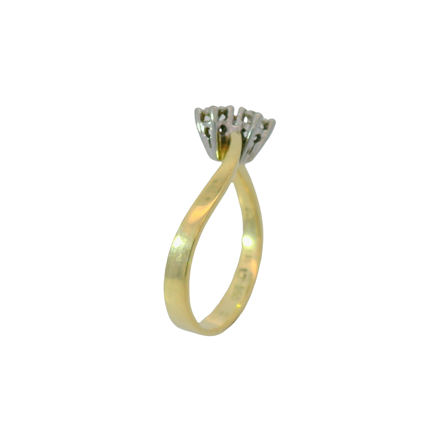 Ring Gelbgold 585 / 14 Karat mit Brill. Gr. 61 Nr. 6735