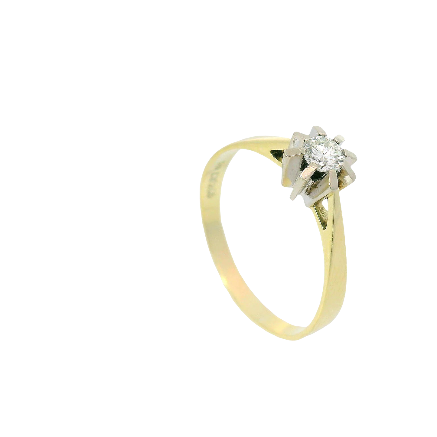 Solitärring Gelbgold 585 / 14 Karat mit Brill. Gr. 70 Nr. 6736