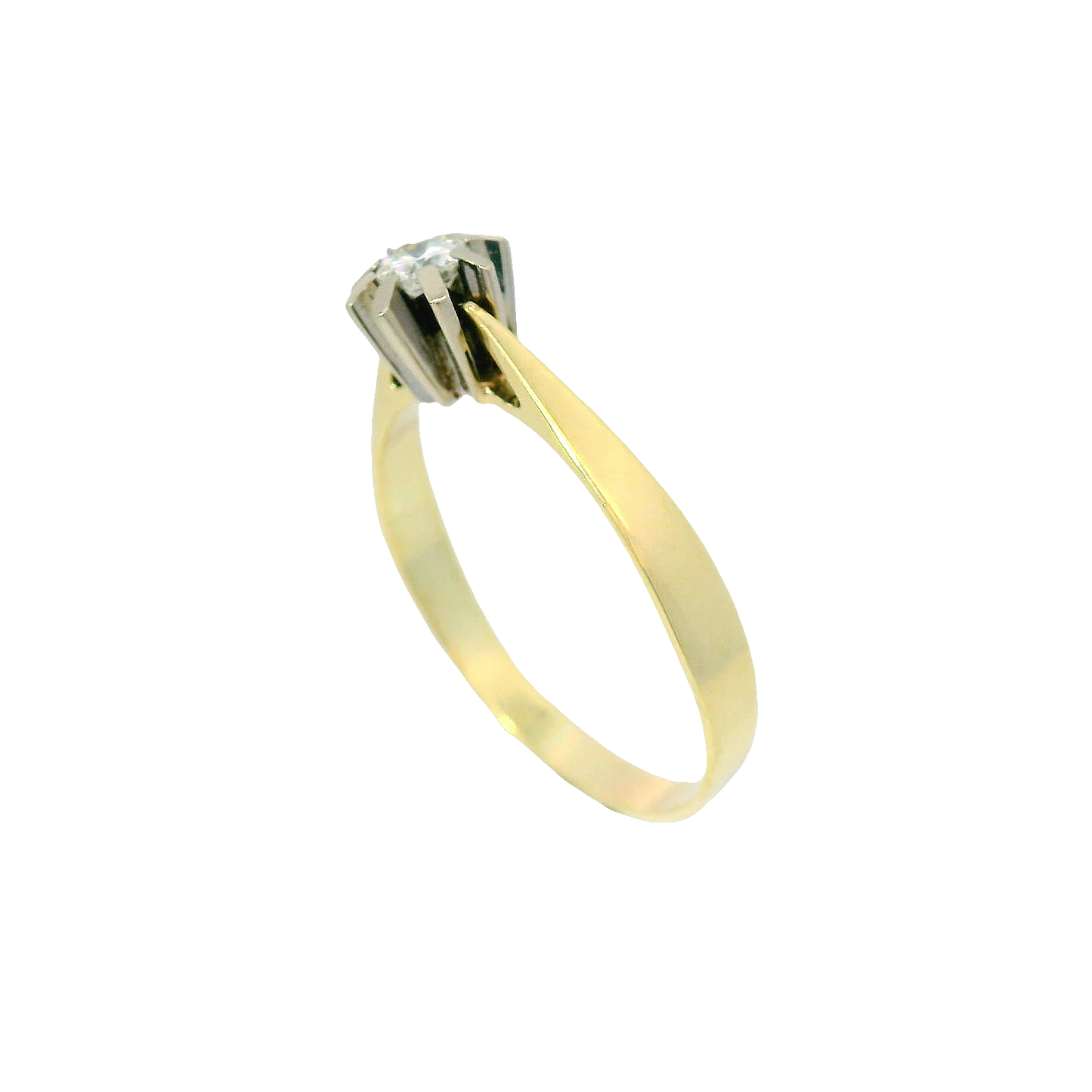 Solitärring Gelbgold 585 / 14 Karat mit Brill. Gr. 70 Nr. 6736