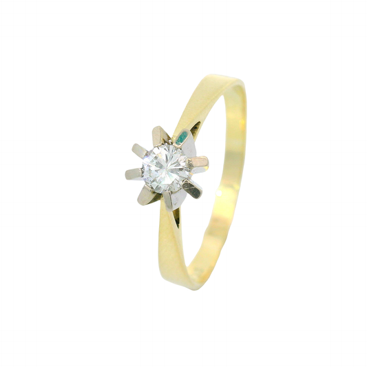 Solitärring Gelbgold 585 / 14 Karat mit Brill. Gr. 70 Nr. 6736