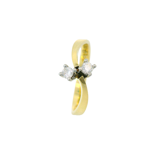 Ring Gelbgold 585 / 14 Karat mit Brill. Gr. 61 Nr. 6735