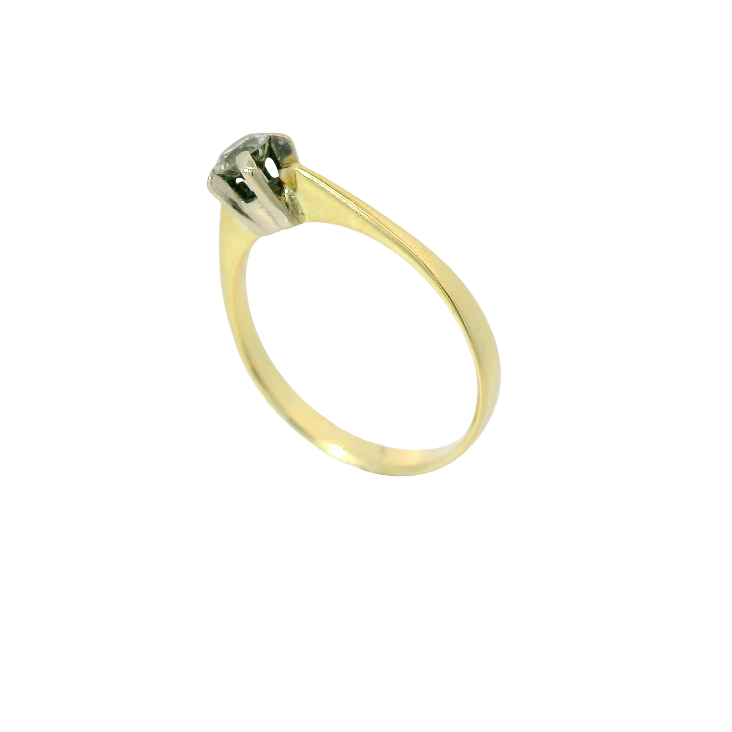 Solitärring Gelbgold 585 / 14 Karat mit Brill. Gr. 61,5 Nr. 6739