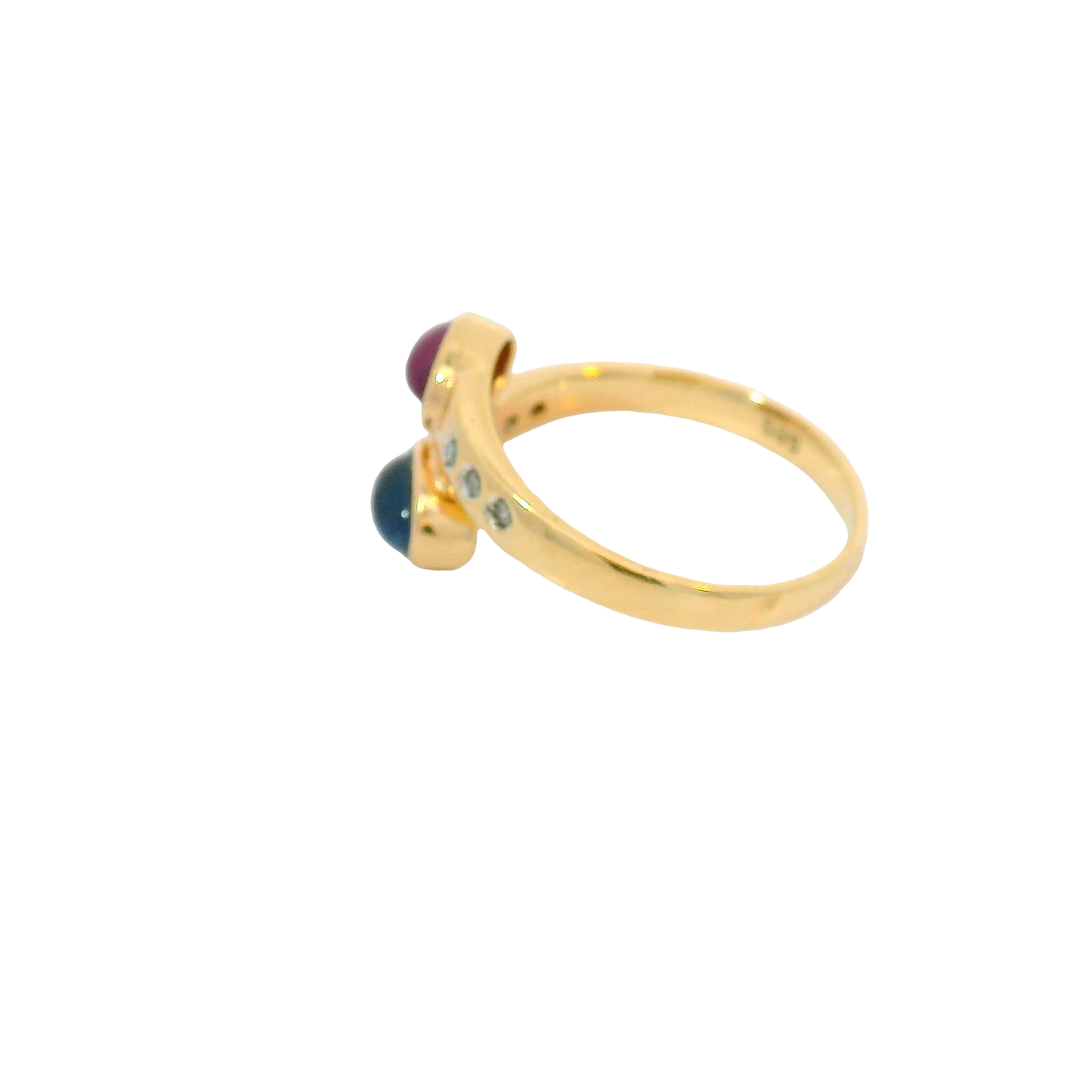 Ring Gelbgold 585 / 14 Karat mit Brill. Rubin, Saphir Gr. 59 Nr. 6800