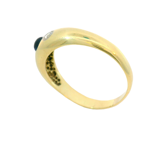 Ring Gelbgold 585 / 14 Karat mit Brill. und Saphir Gr. 68 Nr. 6738