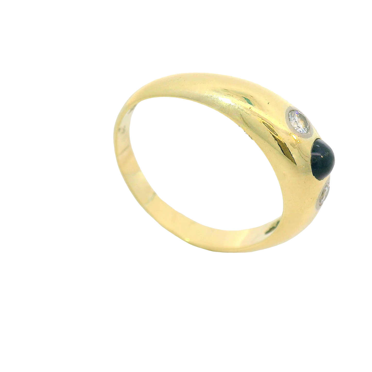 Ring Gelbgold 585 / 14 Karat mit Brill. und Saphir Gr. 68 Nr. 6738