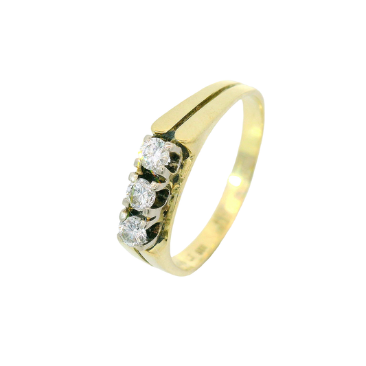 Ring Gelbgold 585 / 14 Karat mit Brill. Gr. 68,5 Nr. 6737