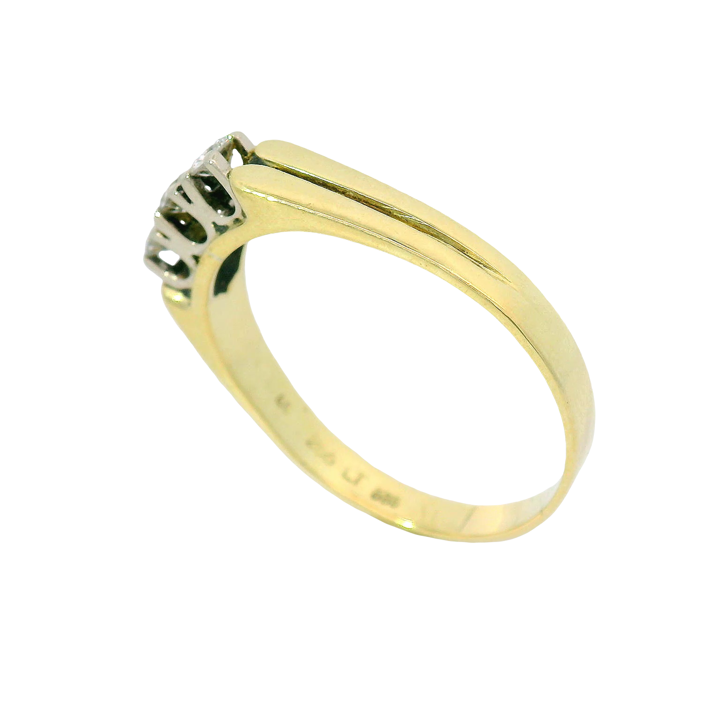 Ring Gelbgold 585 / 14 Karat mit Brill. Gr. 68,5 Nr. 6737