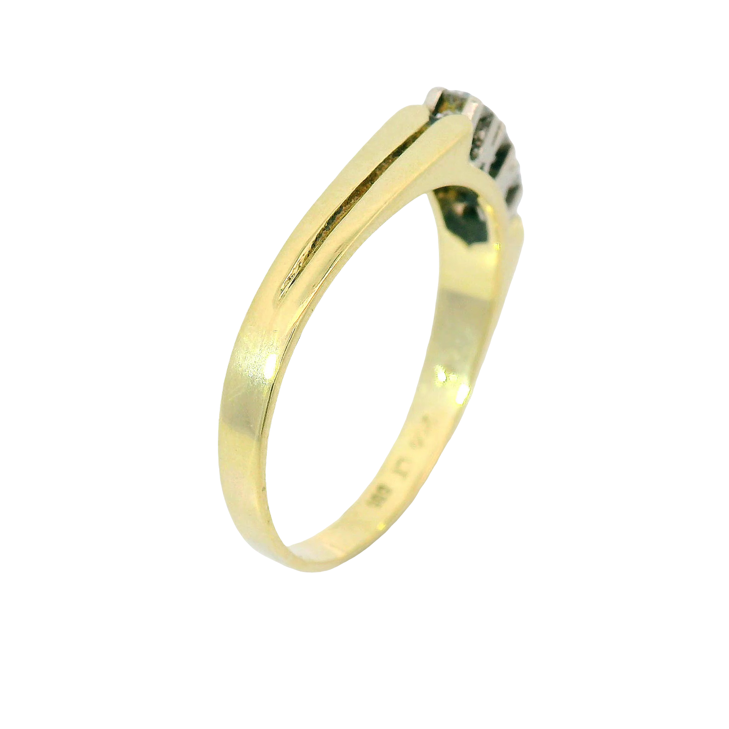 Ring Gelbgold 585 / 14 Karat mit Brill. Gr. 68,5 Nr. 6737