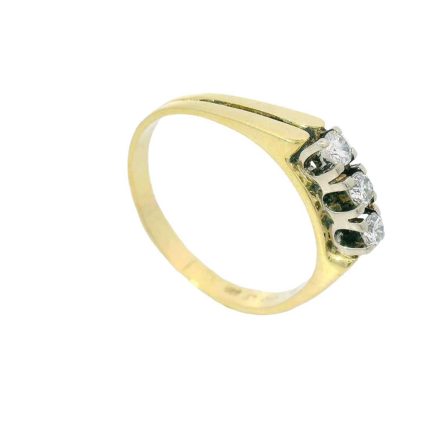 Ring Gelbgold 585 / 14 Karat mit Brill. Gr. 68,5 Nr. 6737