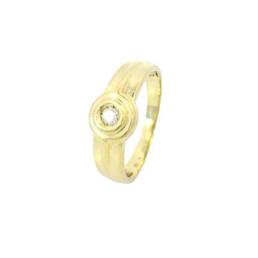 Solitärring Gelbgold 585 / 14 Karat mit Brillant Gr. 58,5 Nr. 6759